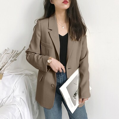 Väikese kostüümiga jakk naistele Uus vabaaja avar sügisülikonna jope Briti nööbiga kardigan naiste pidulik ärikostüüm