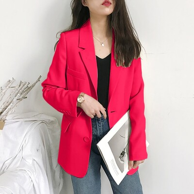 Väikese kostüümiga jakk naistele Uus vabaaja avar sügisülikonna jope Briti nööbiga kardigan naiste pidulik ärikostüüm