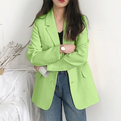 Väikese kostüümiga jakk naistele Uus vabaaja avar sügisülikonna jope Briti nööbiga kardigan naiste pidulik ärikostüüm