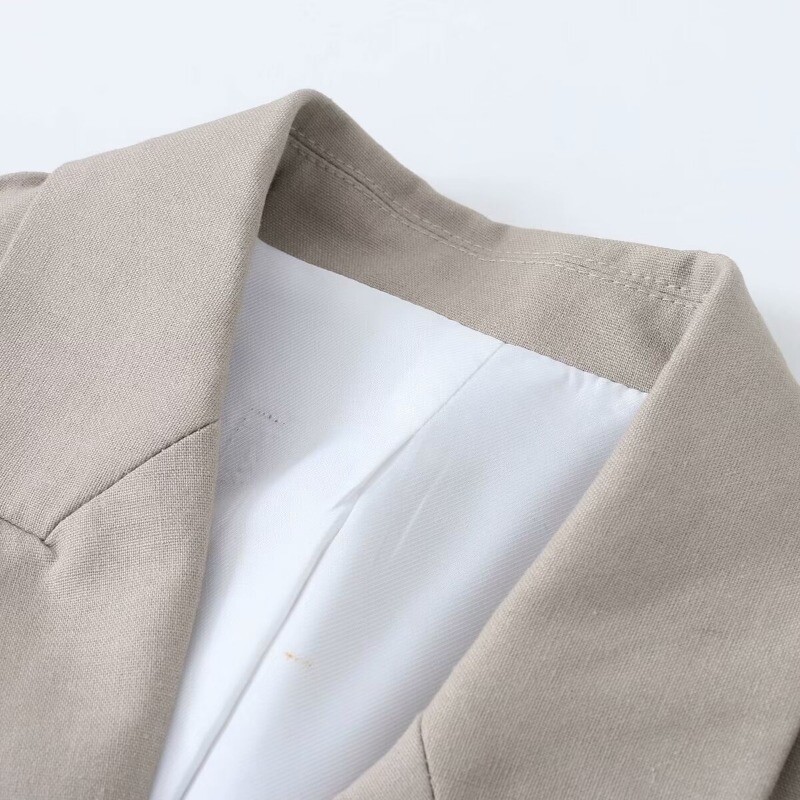 TRAF ZR Elegantsed naiste pintsakud Kontori naiste linane jakk pikkade varrukatega Uus pealisrõivad Bomber Spring 2024 naiste riided Y2k top