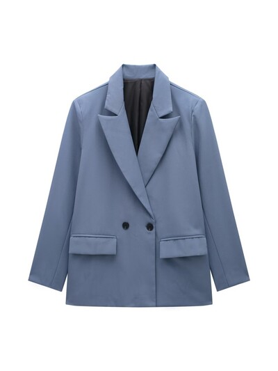 TRAF Office Femei Blazer colorat largi 2024 de vară cu mânecă lungă la două piepte pentru birou. Jachetă pentru femeie.