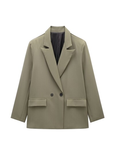 TRAF Office Femei Blazer colorat largi 2024 de vară cu mânecă lungă la două piepte pentru birou. Jachetă pentru femeie.