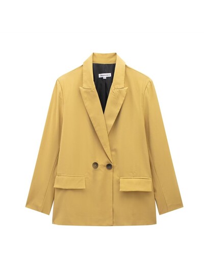 TRAF Office Femei Blazer colorat largi 2024 de vară cu mânecă lungă la două piepte pentru birou. Jachetă pentru femeie.