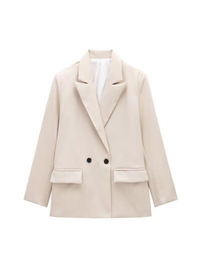 TRAF Office Femei Blazer colorat largi 2024 de vară cu mânecă lungă la două piepte pentru birou. Jachetă pentru femeie.