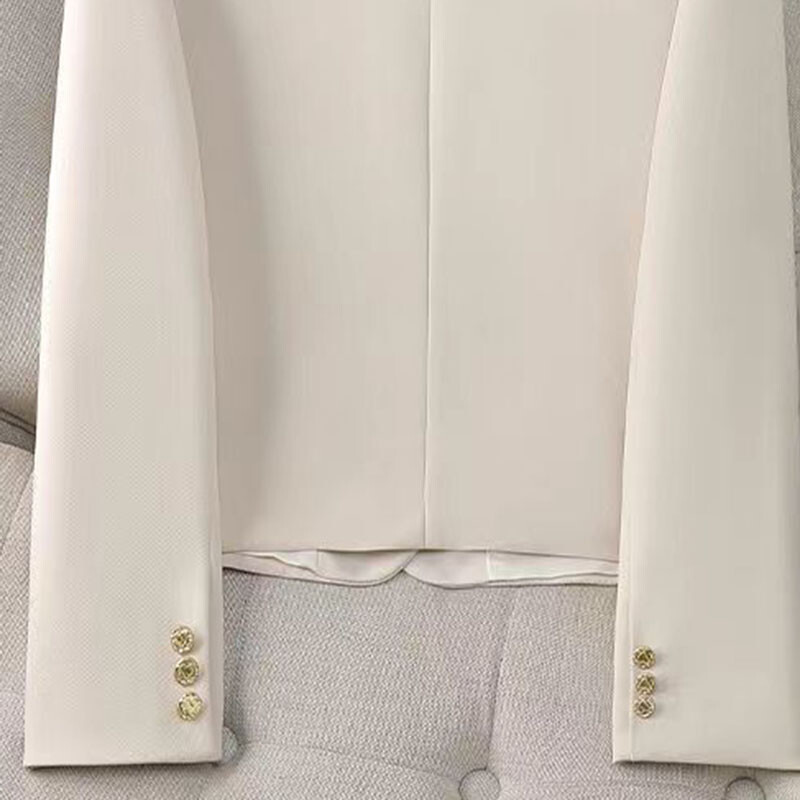 Lucyever Jesen 2024. Novi crni sakoi Ženski korejski uredski sako visoke kvalitete Ženski modni sako dugih rukava na kopčanje