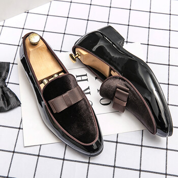 Νέα ανδρικά παπούτσια για φόρεμα Shadow Patent Leather Luxury Fashion Groom Wedding Shoes Ανδρικά παπούτσια πολυτελείας ιταλικού στυλ Παπούτσια Oxford μεγάλο μέγεθος H293