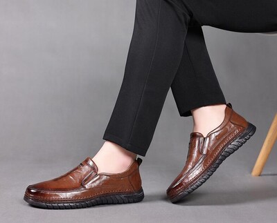 Meeste Retro vabaaja nahast kingad Klassikaline õmblemine Mugavad püksid Kevadsuvi Töö Stiil Oxfordi Mood