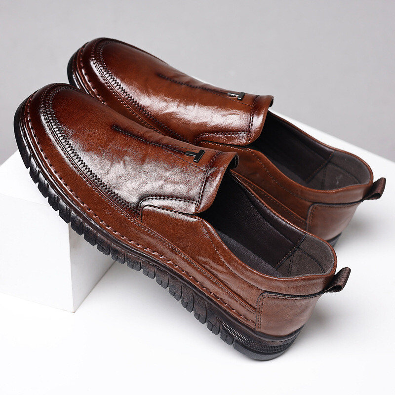 Meeste Retro vabaaja nahast kingad Klassikaline õmblemine Mugavad püksid Kevadsuvi Töö Stiil Oxfordi Mood