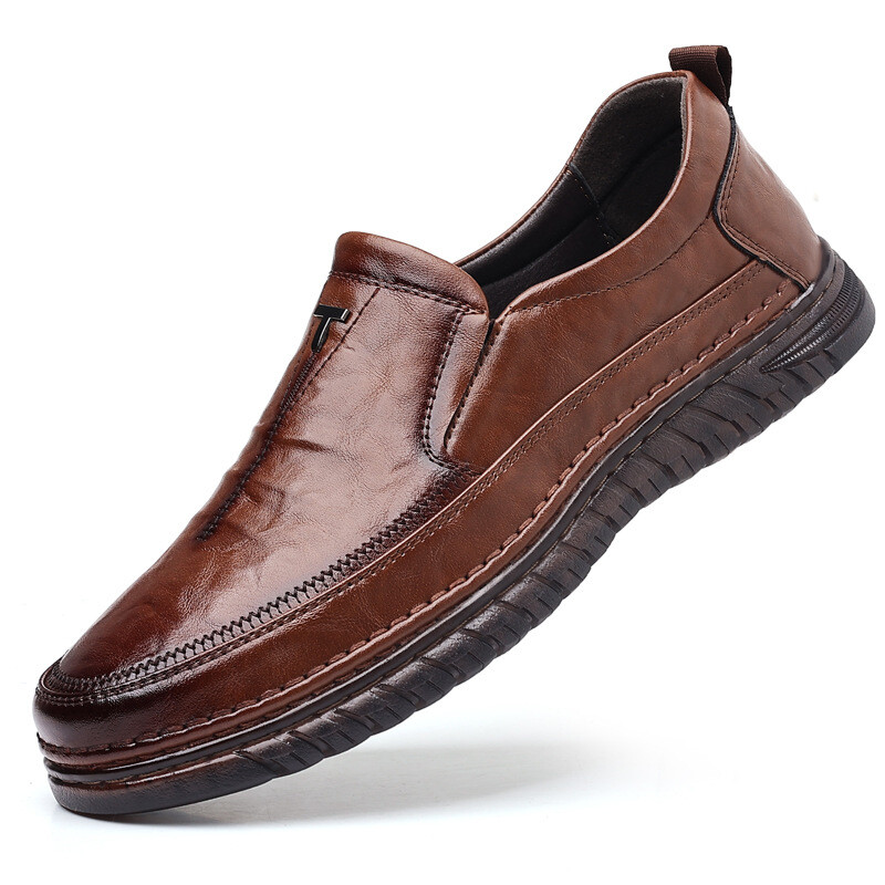 Meeste Retro vabaaja nahast kingad Klassikaline õmblemine Mugavad püksid Kevadsuvi Töö Stiil Oxfordi Mood