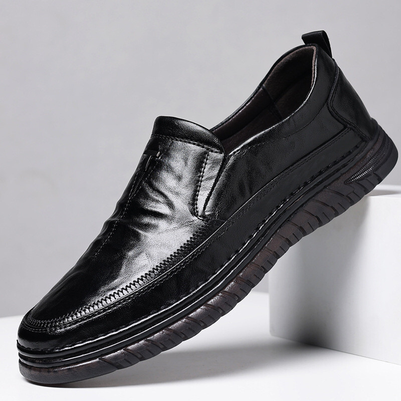 Meeste Retro vabaaja nahast kingad Klassikaline õmblemine Mugavad püksid Kevadsuvi Töö Stiil Oxfordi Mood