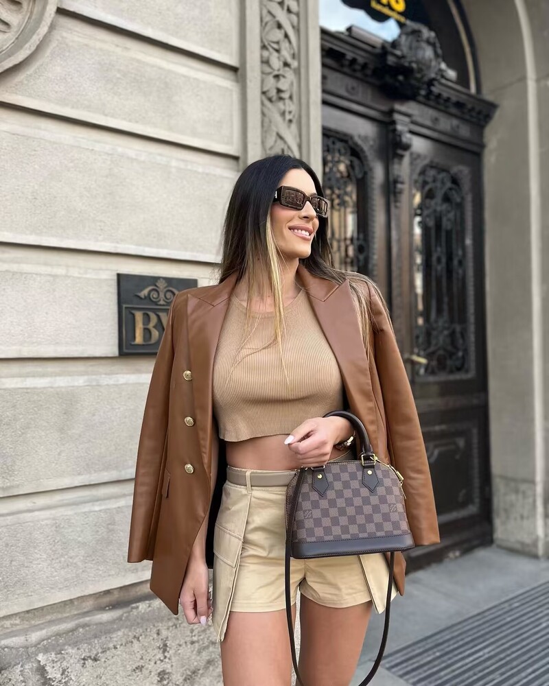 Y2K TRAF PU kožni sakoi za žene Jesen 2024. Ženski sakoi s dvorednim kopčanjem Kaputi Ženski elegantni i elegantni sakoi Nova odijela