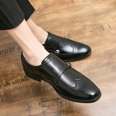 Luksuslikud meeste Oxfordi kingad Prindid Klassikaline stiil Moekleit Kleit Nahast kingad rohelised Must pitsitud Terava ninaga pidulikud kingad Meeste
