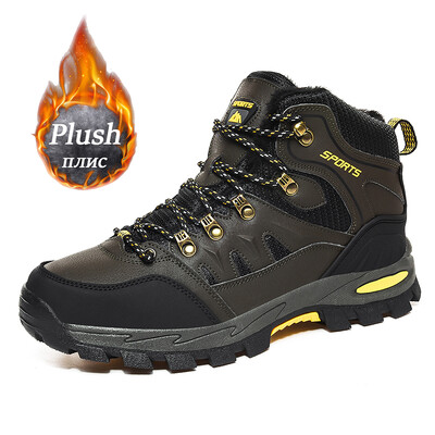Pantofi de drumeție pentru bărbați noi, pantofi de alpinism, pantofi de trekking, rezistenti la uzură, pantofi de cuplu de iarnă, de pluș