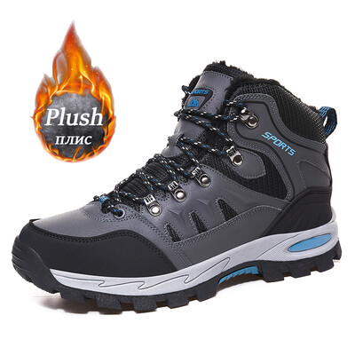 Pantofi de drumeție pentru bărbați noi, pantofi de alpinism, pantofi de trekking, rezistenti la uzură, pantofi de cuplu de iarnă, de pluș
