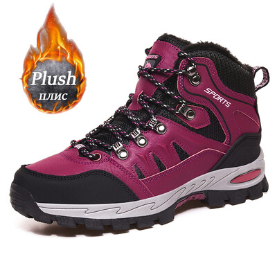 Pantofi de drumeție pentru bărbați noi, pantofi de alpinism, pantofi de trekking, rezistenti la uzură, pantofi de cuplu de iarnă, de pluș