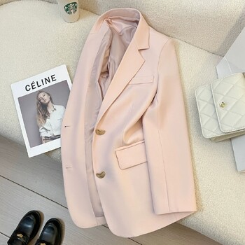 White Peach Pink Blazer Γυναικεία Άνοιξη 2024 Νέο Petite High-End στυλ θεάς Casual κομψό μικρό κοστούμι Υψηλής ποιότητας μοντέρνο