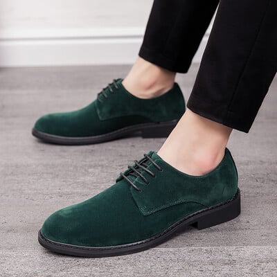 Designer de lux bărbați din piele intoarsa vintage pantofi Oxford de seara verde mocasini pentru petrecere de nunta incaltaminte formala Sapato social masculin