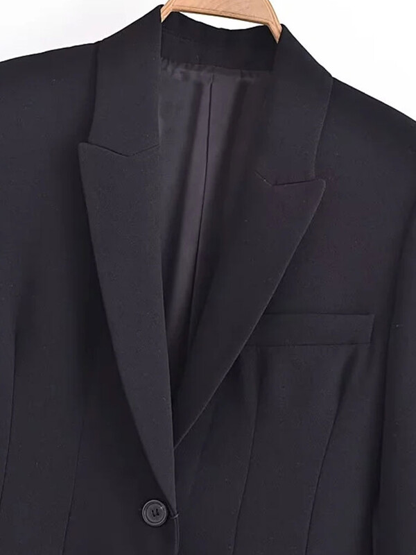 TRAF 2023, toamnă, noua modă pentru femei, blazer largi, haină vintage cu mânecă lungă, buzunare, îmbrăcăminte exterioară pentru femei șic