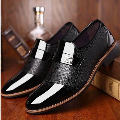 Pantofi pentru bărbați Mocasini din piele lăcuită, lucrați manual, pantofi casual de afaceri, clasici, din piele moale, pentru bărbați, pantofi plate