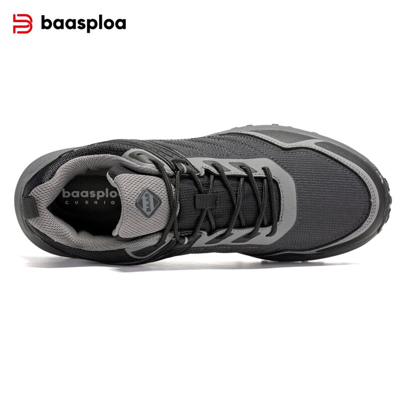 Baasploa Pantofi de drumeție pentru bărbați Pantofi de drumeție la modă nouă, în aer liber, anti stropire de apă, confort pantofi de mers ocazional, antiderapante, alpinism, cu șireturi