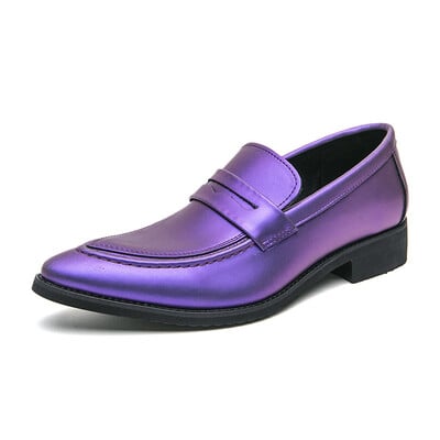 Elegantsed piduliku kleidi kingad meestele, suur suurus 47, roheline, lilla, luksuslik nahast vabaajajalatsid pulmade meeste mood Oxfordi püksid