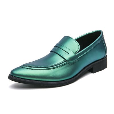 Elegantsed piduliku kleidi kingad meestele, suur suurus 47, roheline, lilla, luksuslik nahast vabaajajalatsid pulmade meeste mood Oxfordi püksid