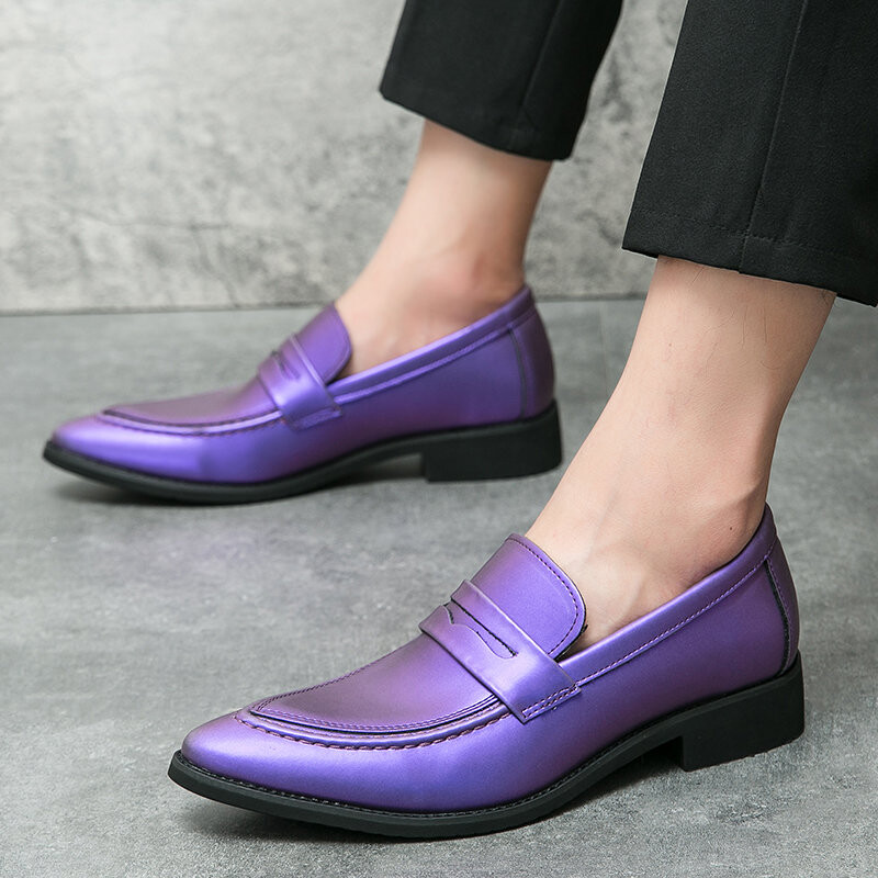 Pantofi de rochie formali eleganti pentru barbati Marime mare 47 Verde Violet din piele de lux Pantofi casual Nunta Moda barbati Mocasini Oxford