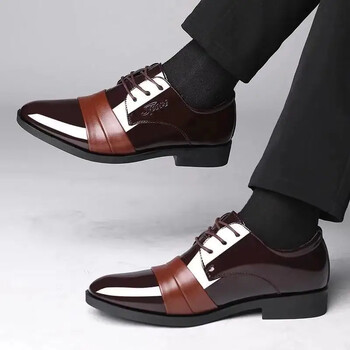 Lace Up Oxfords Shoes Social Παπούτσια Ανδρικά Επαγγελματικά Ανδρικά Επίσημα Επίσημα Δερμάτινα Casual Κομψά και Κλασικά Υποδήματα Gentleman κοστούμι