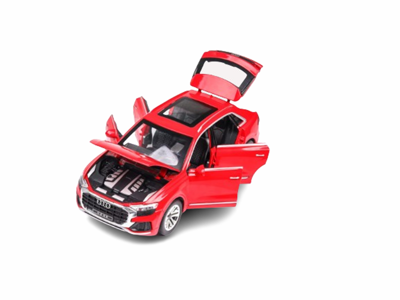 Играчка Кола, Тип AUDI Q8, Метален, Звук и светлина, Червен, 1:32, Без кутия