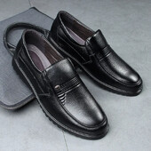 Мъжки обувки с мека подметка Естествена кожа Пролетни сезонни обувки Ежедневни бизнес официални обувки за мъже на средна възраст