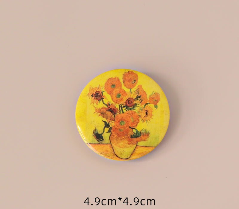  festmény mester napraforgó tájfestés bross személyre szabott kitűző kitűző táska dekoráció kreatív érem