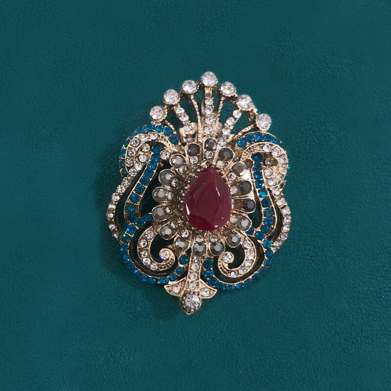 Uus retro õõnes kristallist pross palee India-Pakistani stiilis ülikond jakk pross aksessuaarid naiste stiilis salli aksessuaarid