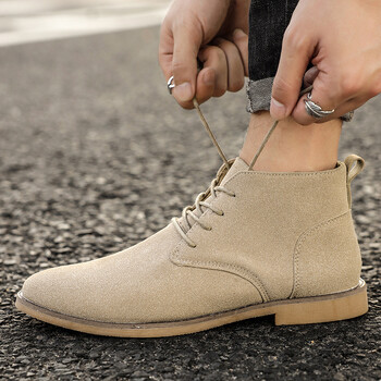 Κλασικά Suede Ανδρικές Μπότες Chelsea Lace Up Ankle Boots Plus Size 38-46 Φθινοπωρινά παπούτσια για άντρες Hombres Botas