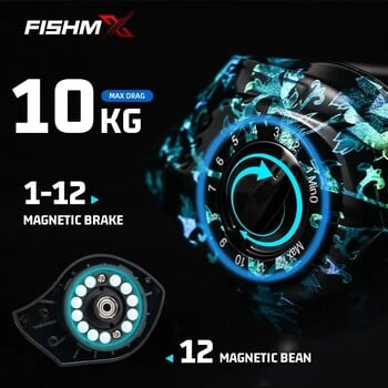 Fishmx Baitcasting Fishing Reel Metal Long-Range Anti Explosion Line Magnetic Brake 7.2:1 Micro Fishing Reel