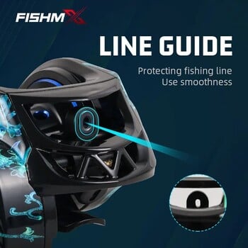 Fishmx Baitcasting Fishing Reel Metal Long-Range Anti Explosion Line Magnetic Brake 7.2:1 Micro Fishing Reel