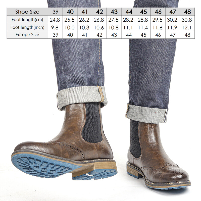 Mărimea 7~13 Cizme Chelsea pentru bărbați 2023 Cizme confortabile din piele la modă în stil american #Al661