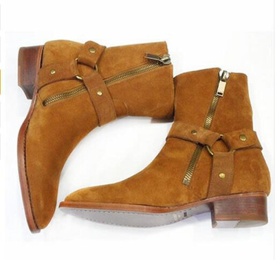 Uued pruunid/mustad seemisnahast jalatsid ketid, pandlad, meeste saapad, kuhjaga kontsaga saapad, küljetõmblukuga, meeste moesaapad, kingad