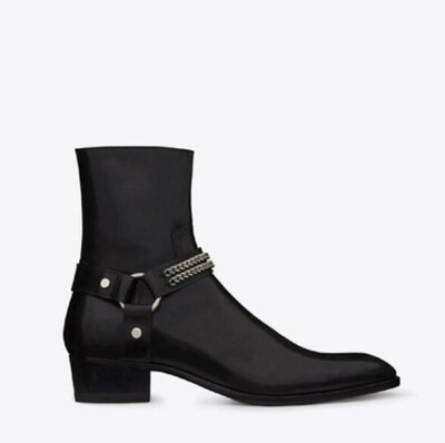 Uued pruunid/mustad seemisnahast jalatsid ketid, pandlad, meeste saapad, kuhjaga kontsaga saapad, küljetõmblukuga, meeste moesaapad, kingad