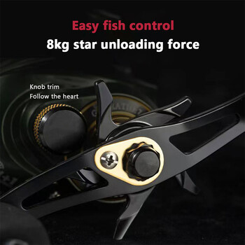 Baitcasting Fishing Roels 13+1BB Right / Left Handed Gear Ratio 7,2:1 Bait Casting Reel Metal Body 8KG Max Drag For Fresh Water