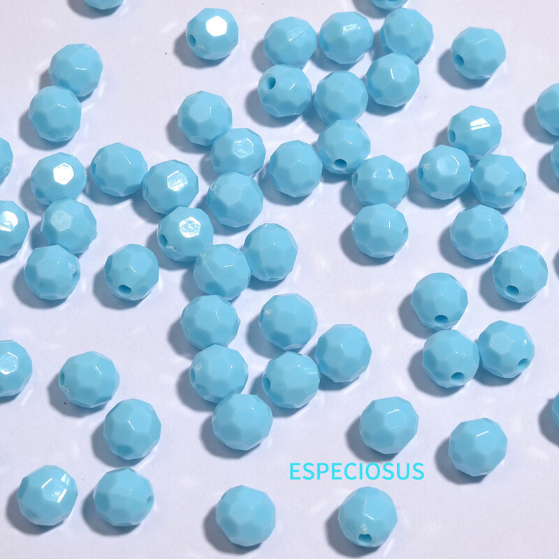 Πολύχρωμες ακρυλικές γήινες χάντρες 8mm Στρογγυλές χάντρες DIY Αξεσουάρ κοσμημάτων Φωτεινές γωνιακές χάντρες Spacer Beads βραχιόλι Χάντρες Υλικό