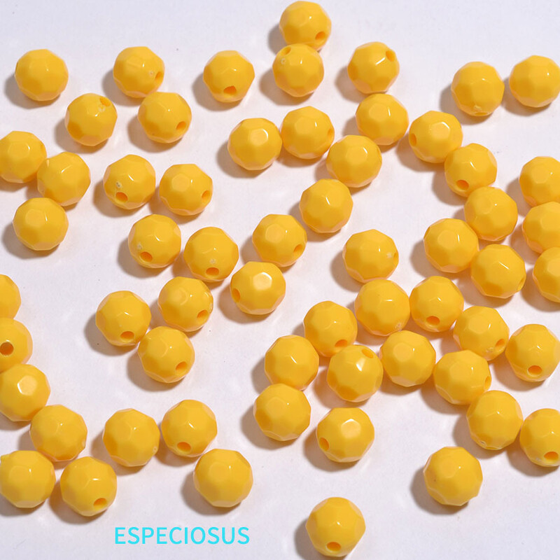 Πολύχρωμες ακρυλικές γήινες χάντρες 8mm Στρογγυλές χάντρες DIY Αξεσουάρ κοσμημάτων Φωτεινές γωνιακές χάντρες Spacer Beads βραχιόλι Χάντρες Υλικό