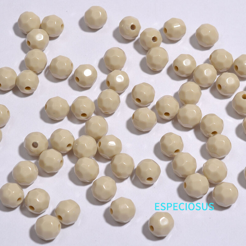 Πολύχρωμες ακρυλικές γήινες χάντρες 8mm Στρογγυλές χάντρες DIY Αξεσουάρ κοσμημάτων Φωτεινές γωνιακές χάντρες Spacer Beads βραχιόλι Χάντρες Υλικό