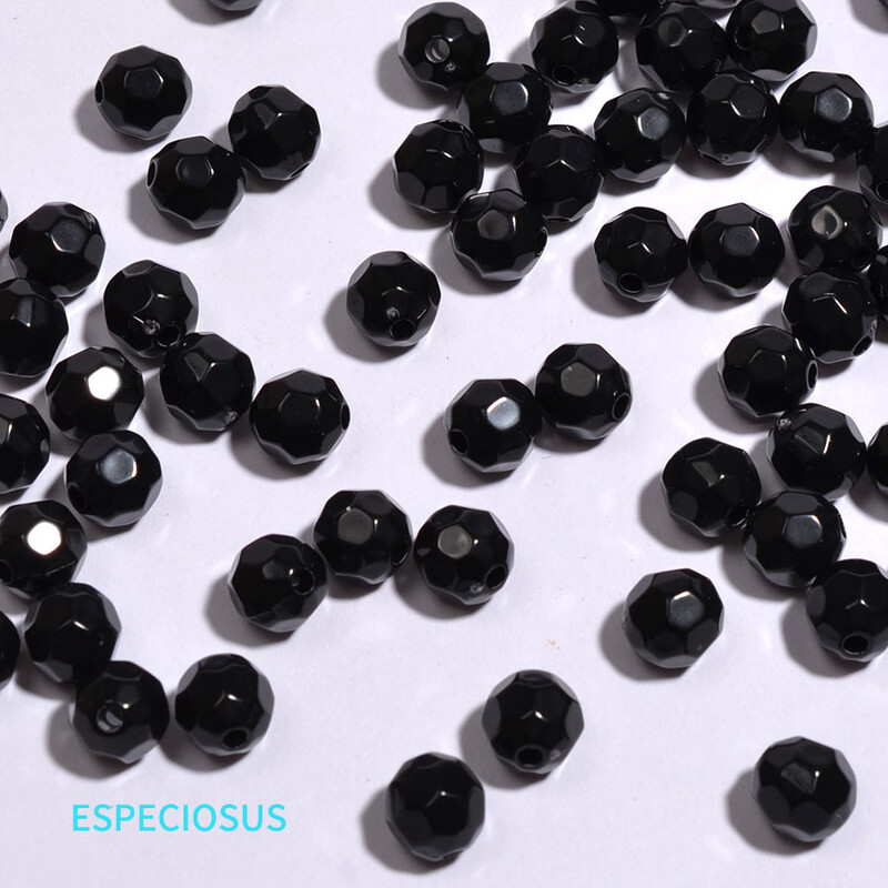 Πολύχρωμες ακρυλικές γήινες χάντρες 8mm Στρογγυλές χάντρες DIY Αξεσουάρ κοσμημάτων Φωτεινές γωνιακές χάντρες Spacer Beads βραχιόλι Χάντρες Υλικό