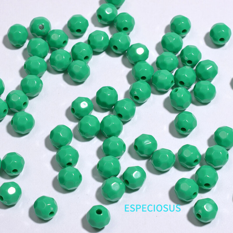 Πολύχρωμες ακρυλικές γήινες χάντρες 8mm Στρογγυλές χάντρες DIY Αξεσουάρ κοσμημάτων Φωτεινές γωνιακές χάντρες Spacer Beads βραχιόλι Χάντρες Υλικό