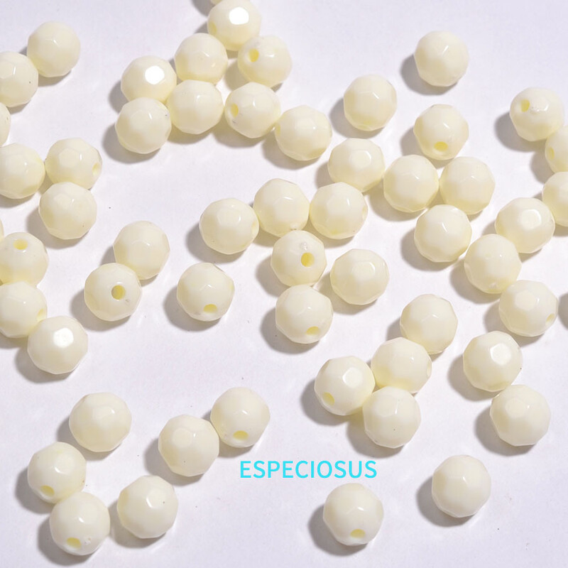 Πολύχρωμες ακρυλικές γήινες χάντρες 8mm Στρογγυλές χάντρες DIY Αξεσουάρ κοσμημάτων Φωτεινές γωνιακές χάντρες Spacer Beads βραχιόλι Χάντρες Υλικό