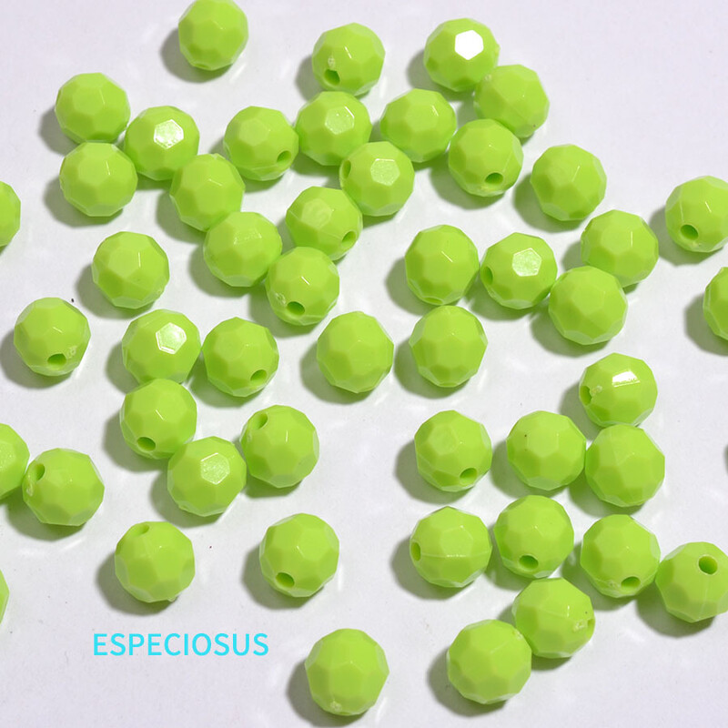 Πολύχρωμες ακρυλικές γήινες χάντρες 8mm Στρογγυλές χάντρες DIY Αξεσουάρ κοσμημάτων Φωτεινές γωνιακές χάντρες Spacer Beads βραχιόλι Χάντρες Υλικό