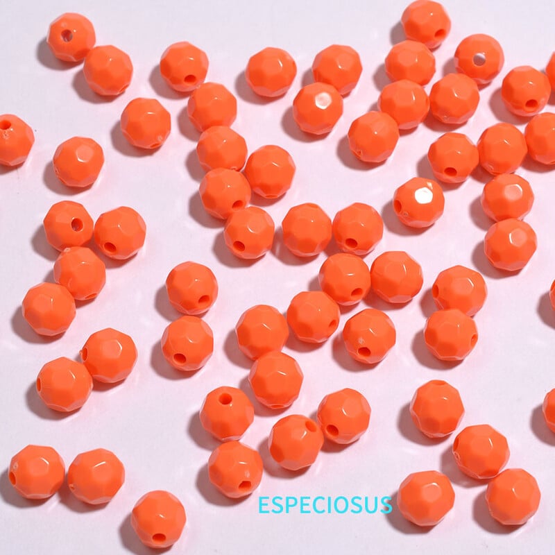 Πολύχρωμες ακρυλικές γήινες χάντρες 8mm Στρογγυλές χάντρες DIY Αξεσουάρ κοσμημάτων Φωτεινές γωνιακές χάντρες Spacer Beads βραχιόλι Χάντρες Υλικό