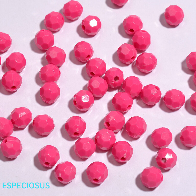 Πολύχρωμες ακρυλικές γήινες χάντρες 8mm Στρογγυλές χάντρες DIY Αξεσουάρ κοσμημάτων Φωτεινές γωνιακές χάντρες Spacer Beads βραχιόλι Χάντρες Υλικό