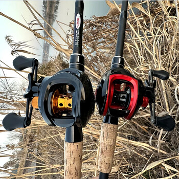 High-Speed 7,2:1 Gear Ratio Baitcasting Fishing Reel Max Drag 8kg Εξαιρετικά ελαφρύ Long Casting Fishing Reel Bass Pike Fishing Reel