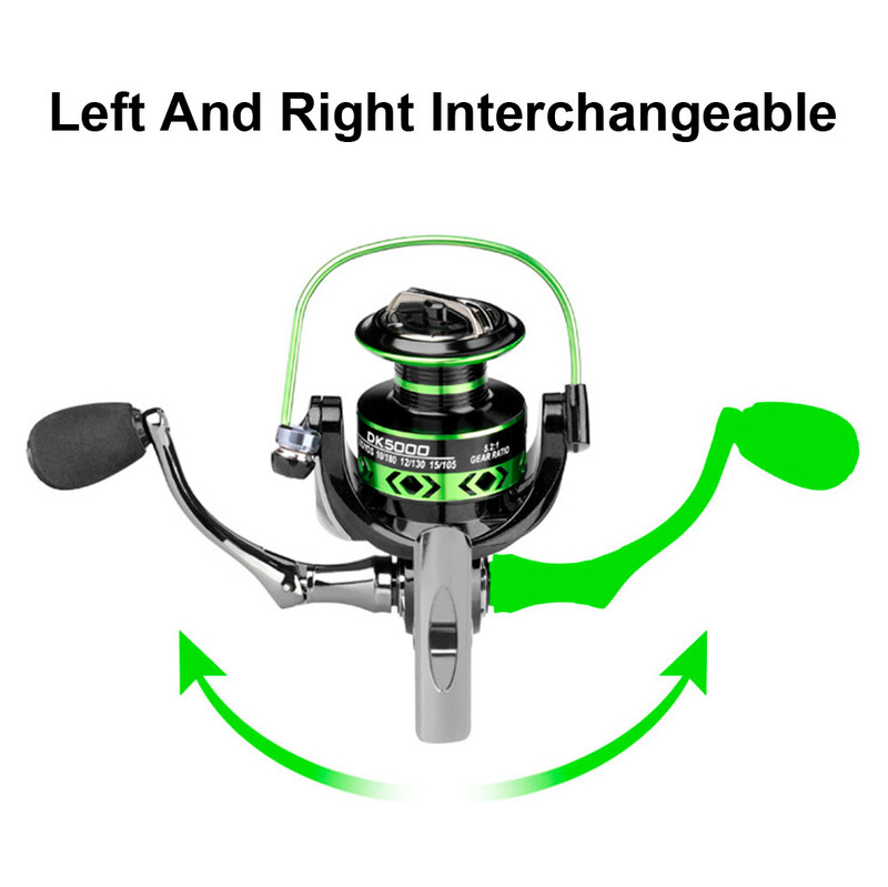 Mulinetă de pescuit rotativă din seria DEUKIO, raport de transmisie 5.2:1, putere maximă de tragere 26 lb, scaun de roată din metal CNC pentru pescuitul în apă dulce în apă sărată